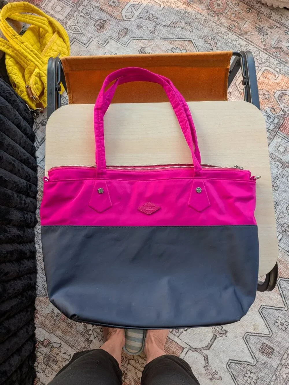 MZ Wallace Large Black/Pink Nylon Work Bag